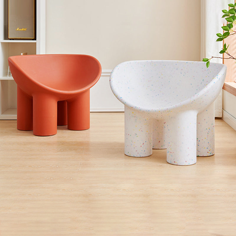 Contemporary Elephant-Leg Plastic Curved Chair