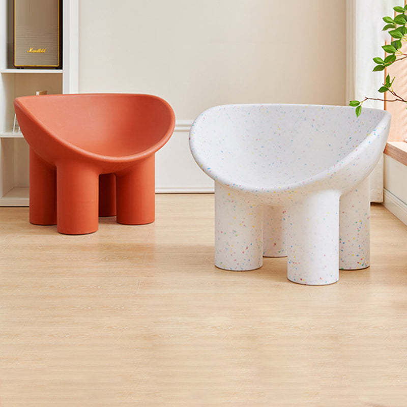 Contemporary Elephant-Leg Plastic Curved Chair