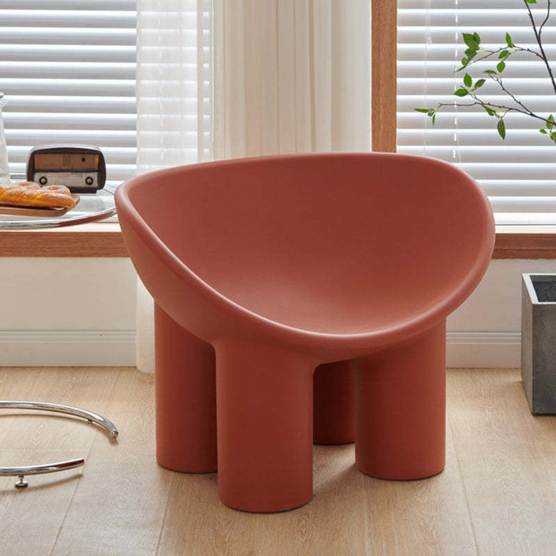 Contemporary Elephant-Leg Plastic Curved Chair