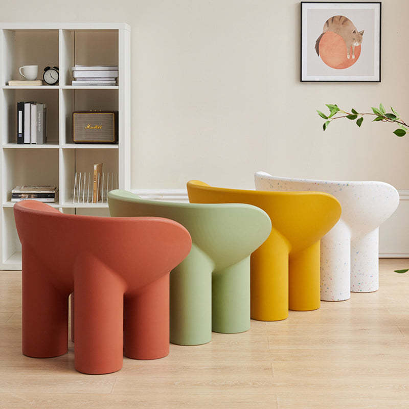 Contemporary Elephant-Leg Plastic Curved Chair