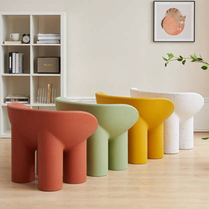 Contemporary Elephant-Leg Plastic Curved Chair