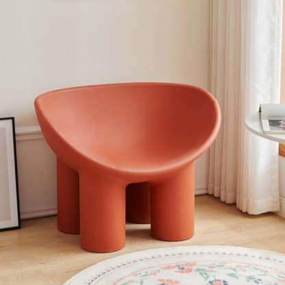 Contemporary Elephant-Leg Plastic Curved Chair