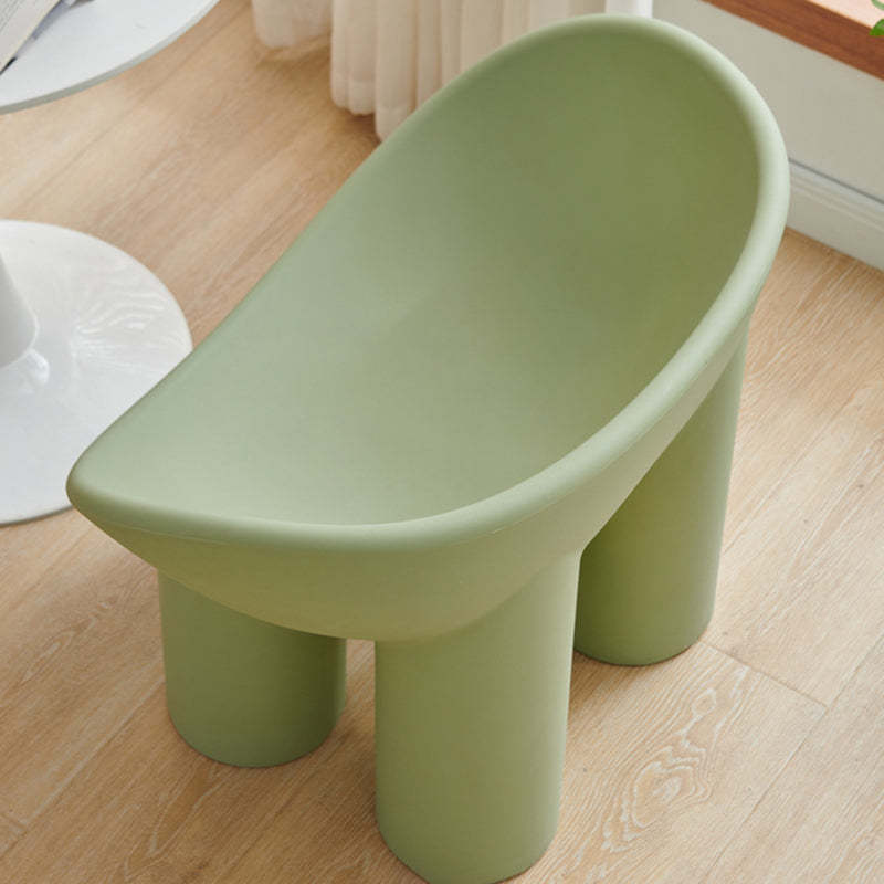 Contemporary Elephant-Leg Plastic Curved Chair — Navy Blue