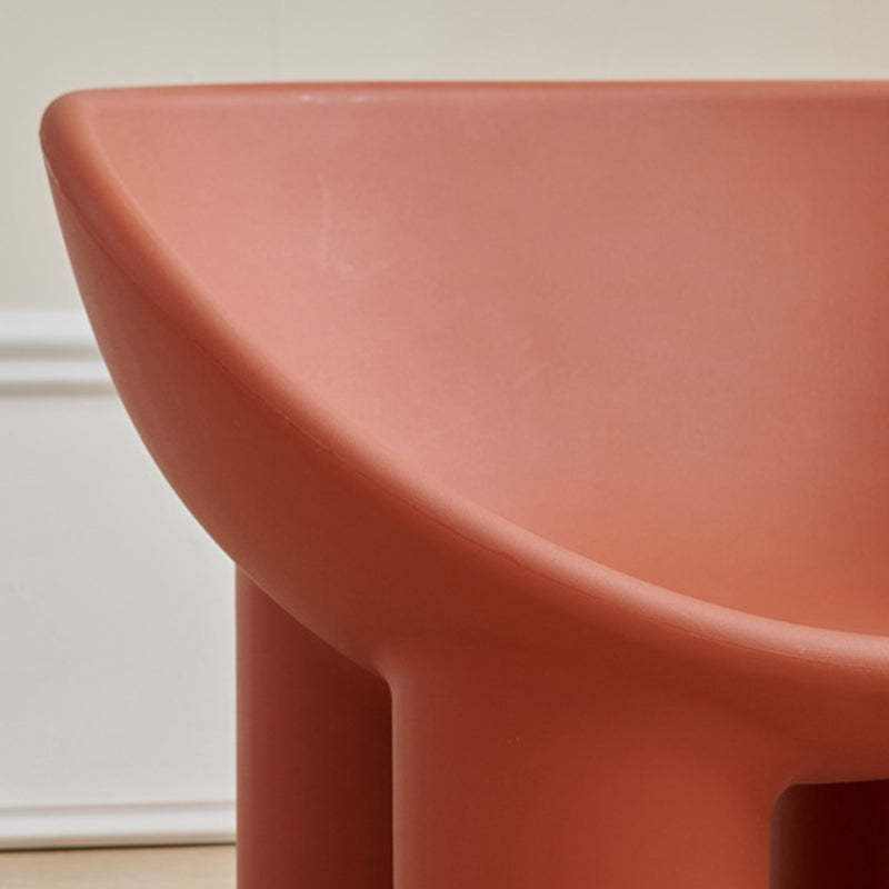 Contemporary Elephant-Leg Plastic Curved Chair — Yellow