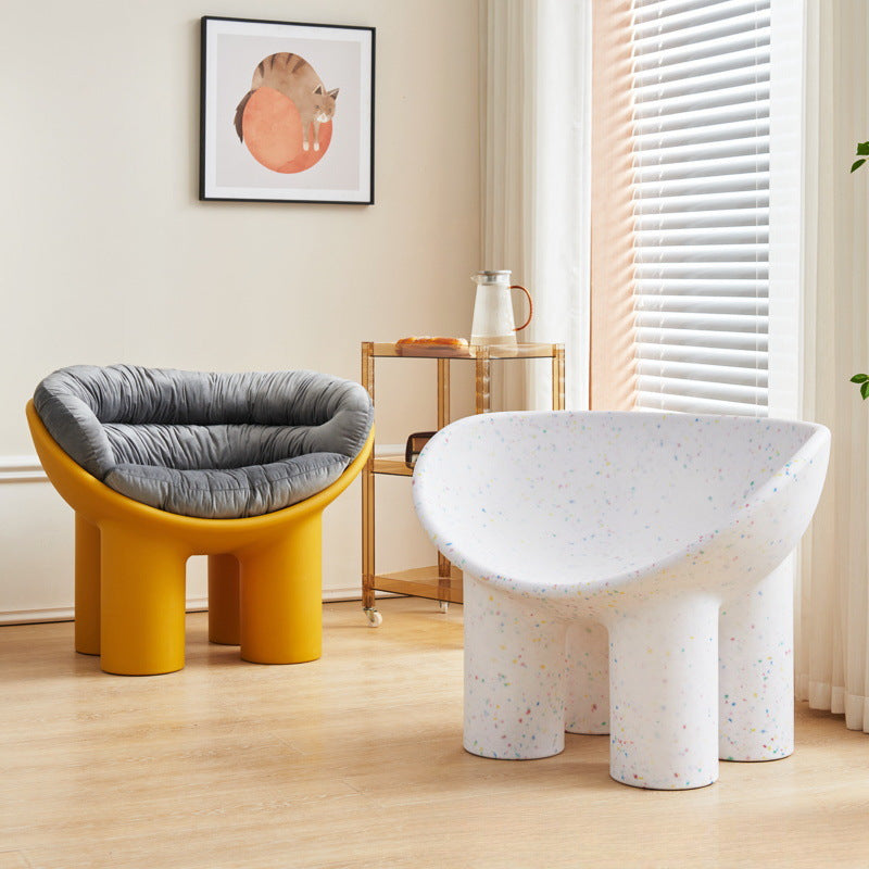 Contemporary Elephant-Leg Plastic Curved Chair