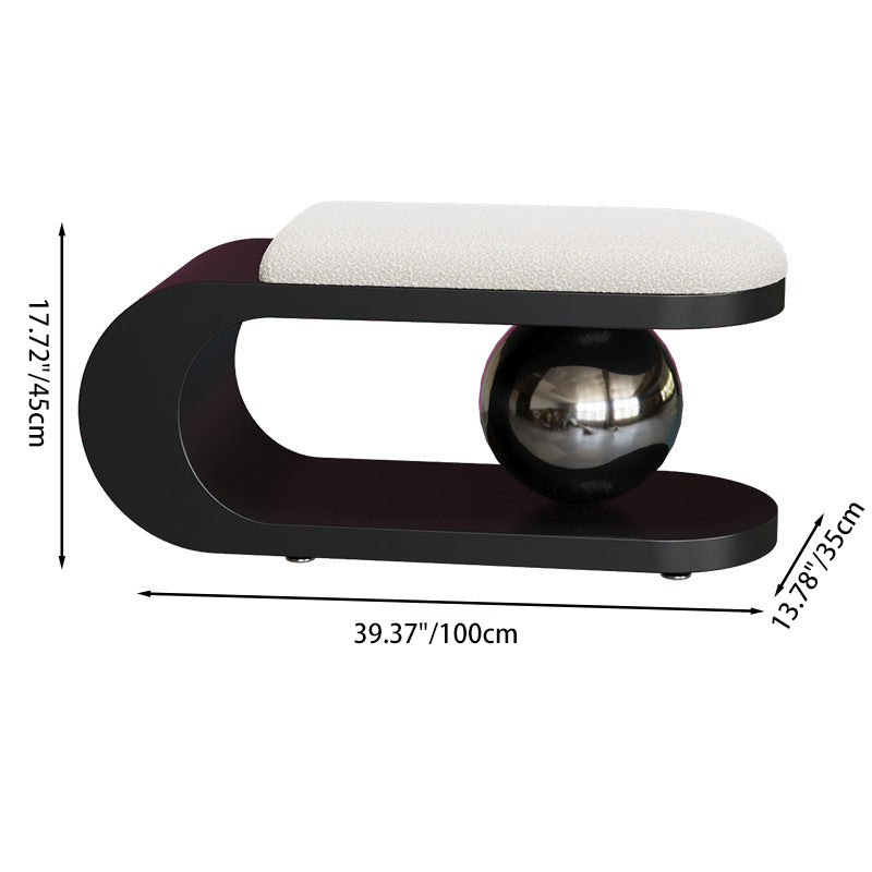 Contemporary Scandinavian Long Curve Orb Carbon Steel Lambswool Chair For Living Room