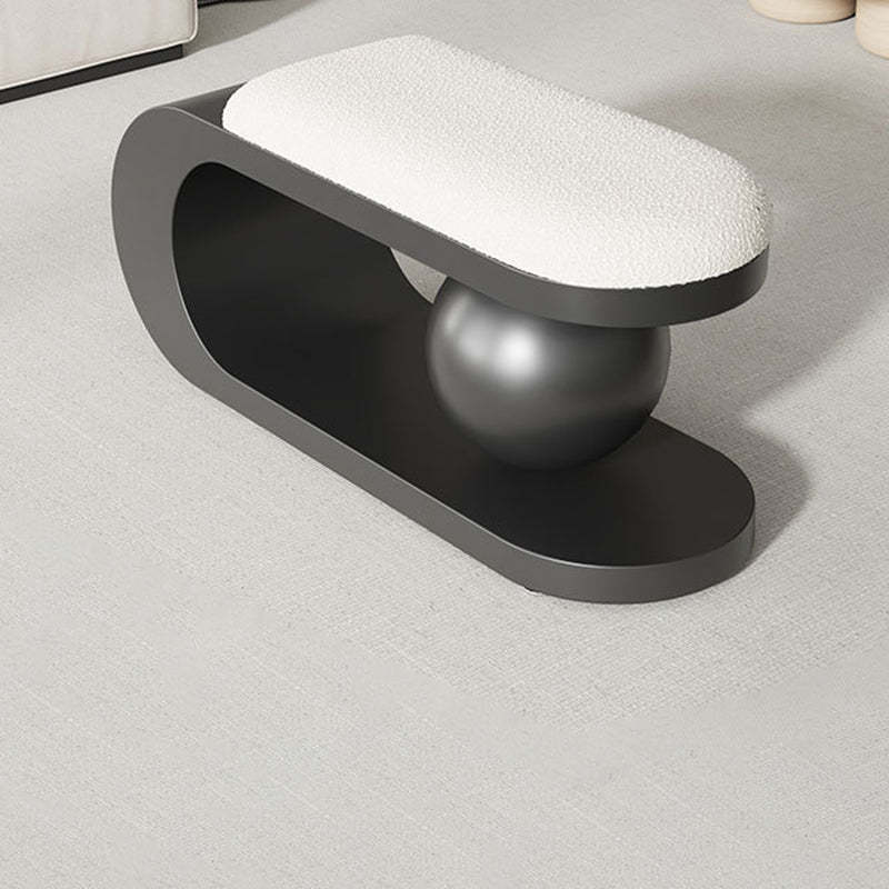 Contemporary Scandinavian Long Curve Orb Carbon Steel Lambswool Chair For Living Room