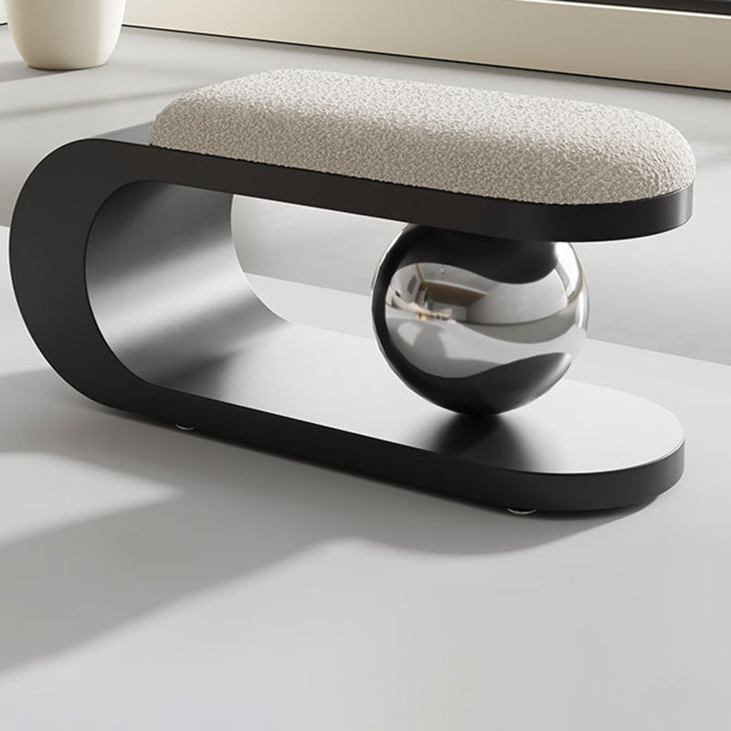 Contemporary Scandinavian Long Curve Orb Carbon Steel Lambswool Chair For Living Room