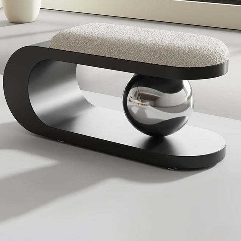 Contemporary Scandinavian Long Curve Orb Carbon Steel Lambswool Chair