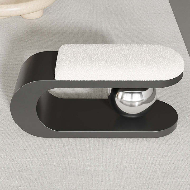 Contemporary Scandinavian Long Curve Orb Carbon Steel Lambswool Chair For Living Room