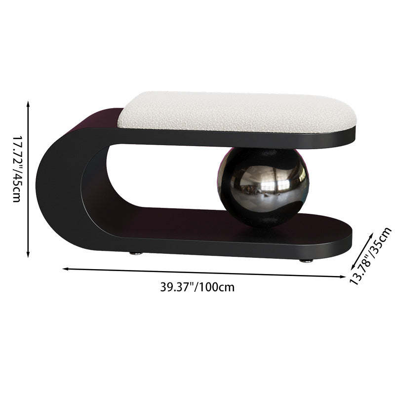 Contemporary Scandinavian Long Curve Orb Carbon Steel Lambswool Chair For Living Room