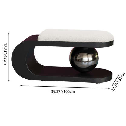 Contemporary Scandinavian Long Curve Orb Carbon Steel Lambswool Chair For Living Room