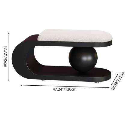 Contemporary Scandinavian Long Curve Orb Carbon Steel Lambswool Chair For Living Room