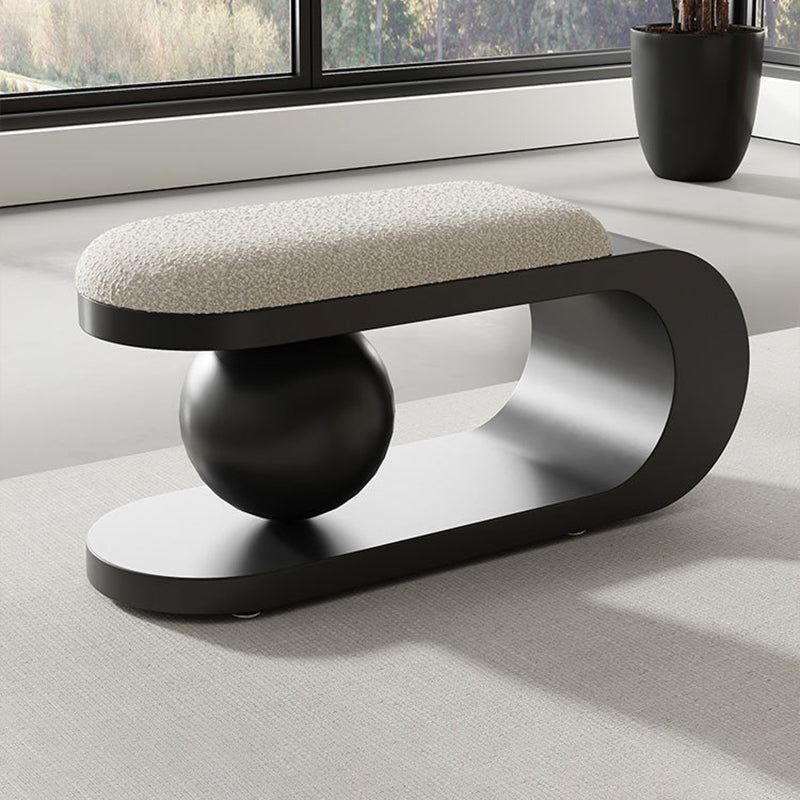 Contemporary Scandinavian Long Curve Orb Carbon Steel Lambswool Chair For Living Room
