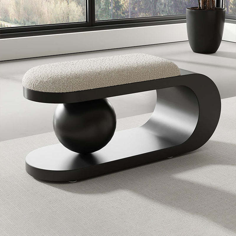 Contemporary Scandinavian Long Curve Orb Carbon Steel Lambswool Chair
