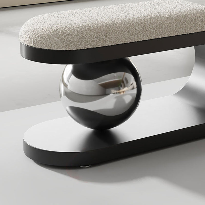 Contemporary Scandinavian Long Curve Orb Carbon Steel Lambswool Chair For Living Room