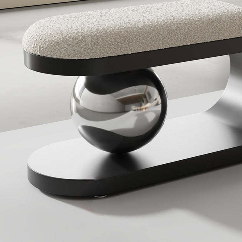 Contemporary Scandinavian Long Curve Orb Carbon Steel Lambswool Chair For Living Room