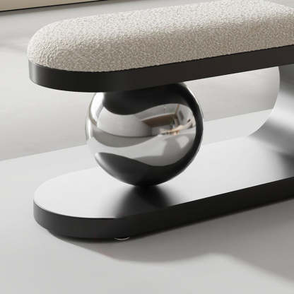 Contemporary Scandinavian Long Curve Orb Carbon Steel Lambswool Chair For Living Room