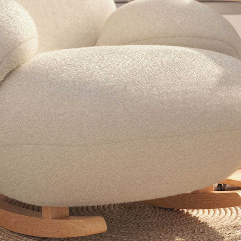 Minimalist Bear Wood Lambswool Rocking Accent Chair