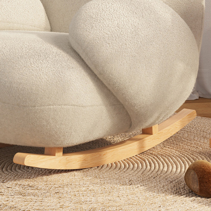 Minimalist Bear Wood Lambswool Rocking Accent Chair