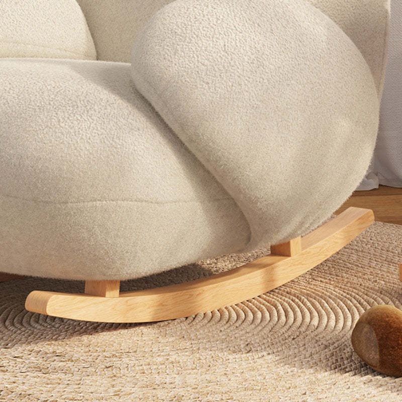 Minimalist Bear Wood Lambswool Rocking Accent Chair