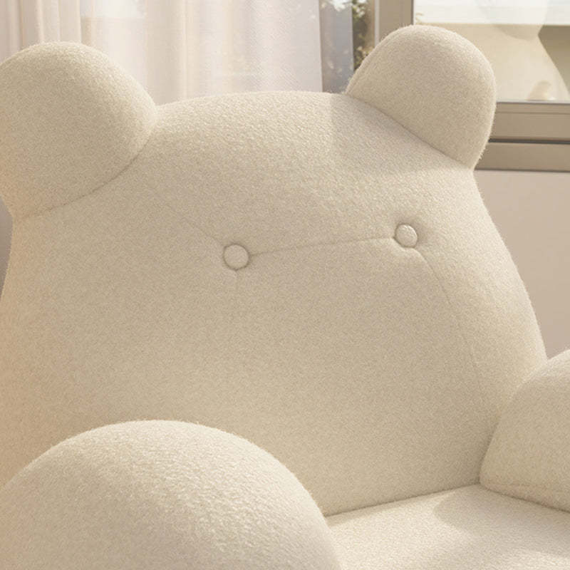 Minimalist Bear Wood Lambswool Rocking Accent Chair