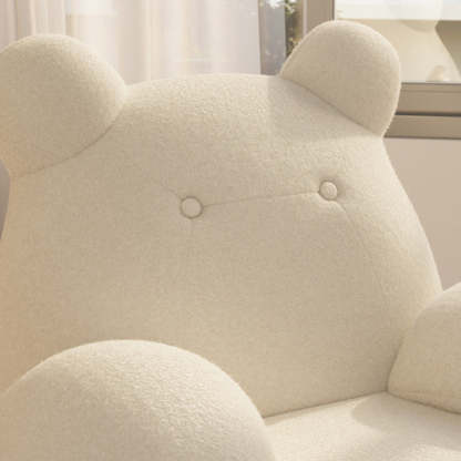 Minimalist Bear Wood Lambswool Rocking Accent Chair