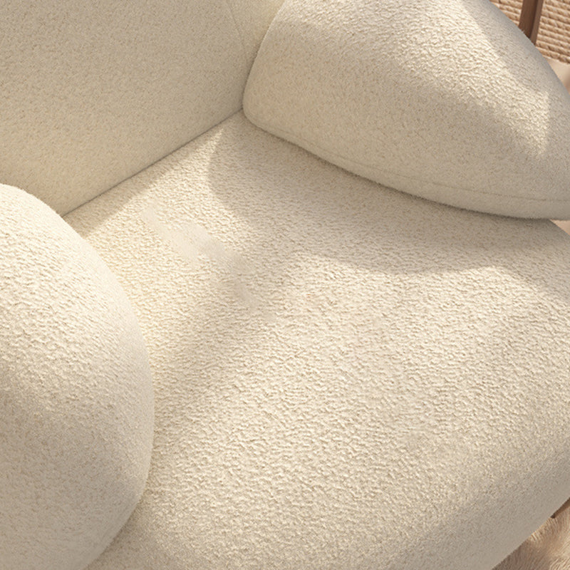 Minimalist Bear Wood Lambswool Rocking Accent Chair