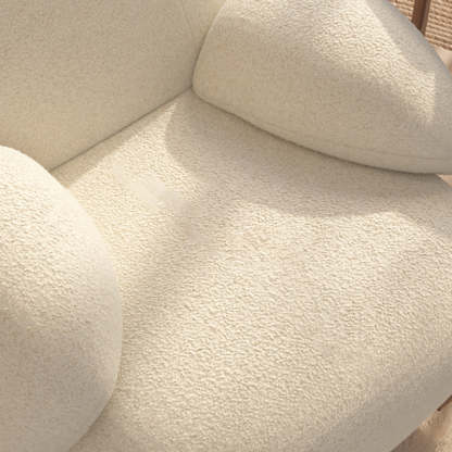 Minimalist Bear Wood Lambswool Rocking Accent Chair