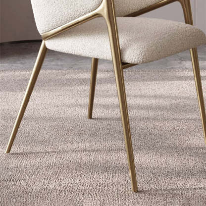 Minimalist Curved Lambswool Velvet Dining Chair