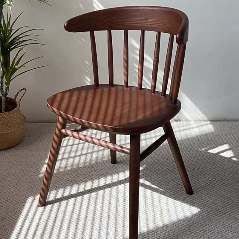 Vintage Arc Ash Wood Dining Chair — Walnut Color