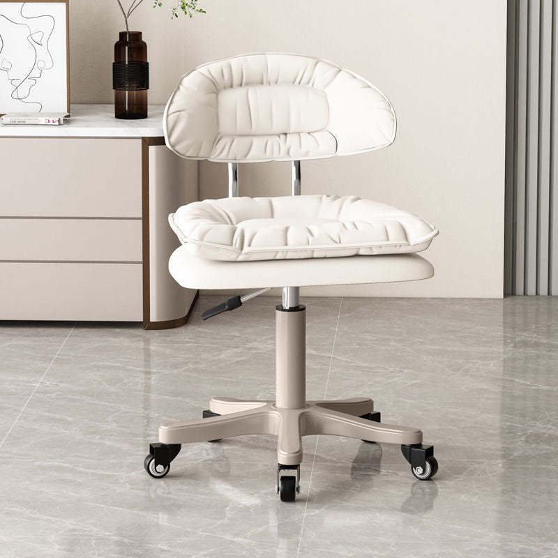 Minimalist liftable desk gray office chairs in aluminum — White