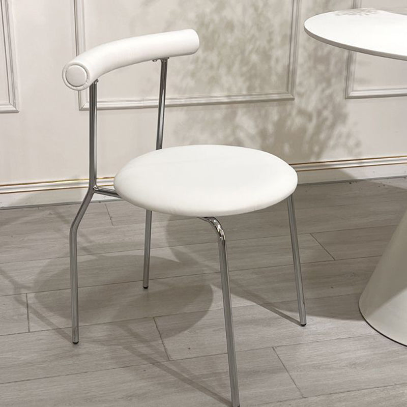 Mid-Century Curve Steel Leather Dining Chair