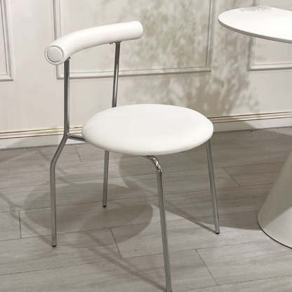 Mid-Century Curve Steel Leather Dining Chair