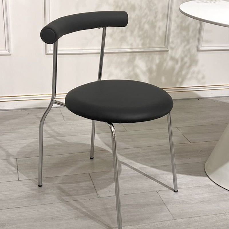 Mid-Century Curve Steel Leather Dining Chair
