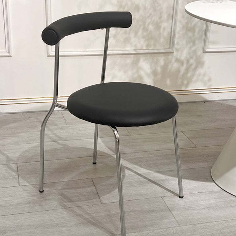 Mid-Century Curve Steel Leather Dining Chair