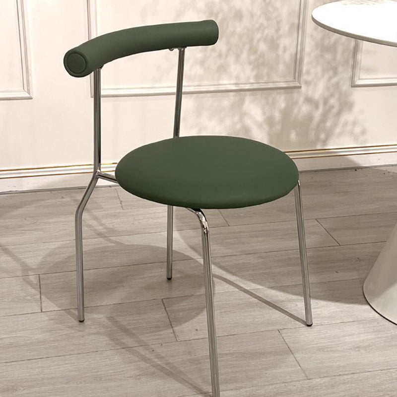 Mid-Century Curve Steel Leather Dining Chair