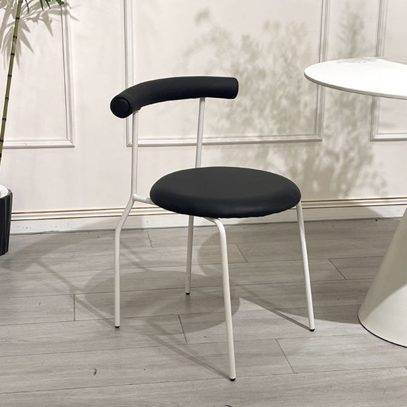Mid-Century Curve Steel Leather Dining Chair
