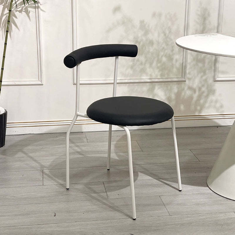 Mid-Century Curve Steel Leather Dining Chair