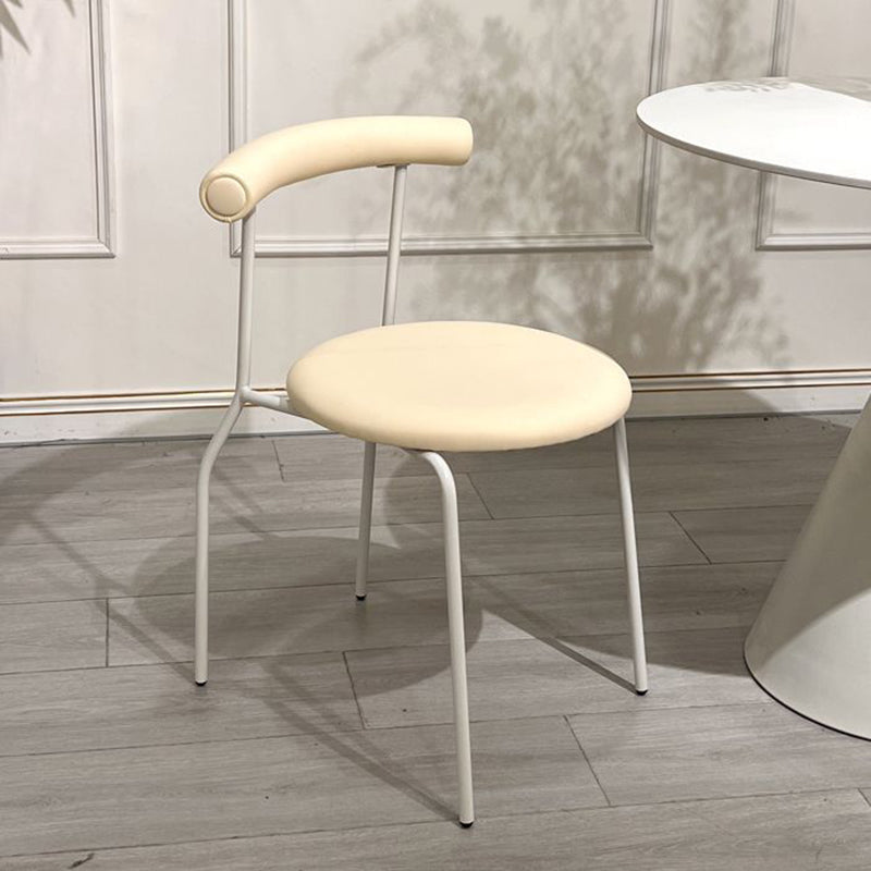 Mid-Century Curve Steel Leather Dining Chair