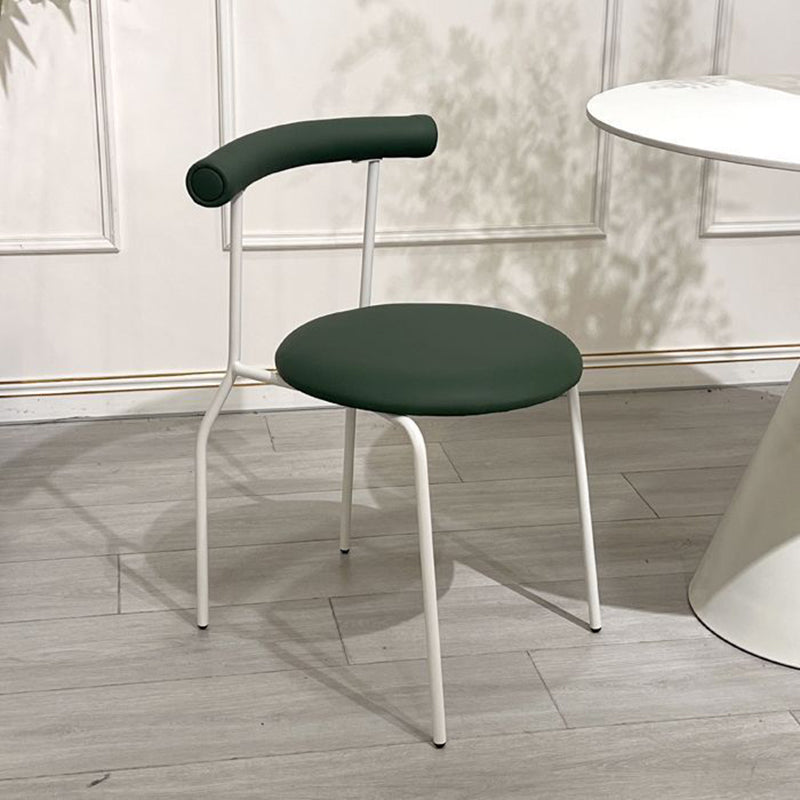Mid-Century Curve Steel Leather Dining Chair