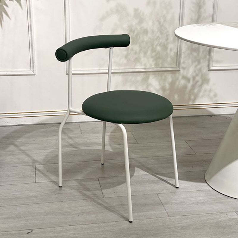 Mid-Century Curve Steel Leather Dining Chair