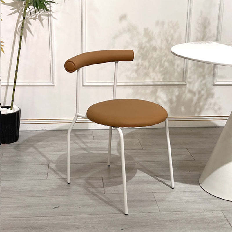 Mid-Century Curve Steel Leather Dining Chair