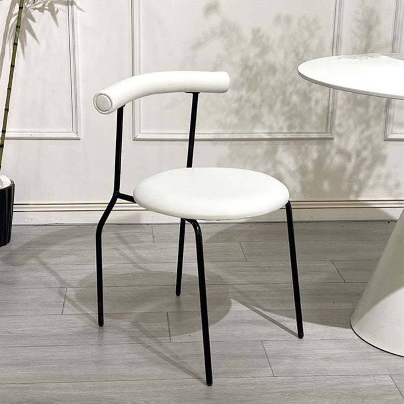Mid-Century Curve Steel Leather Dining Chair