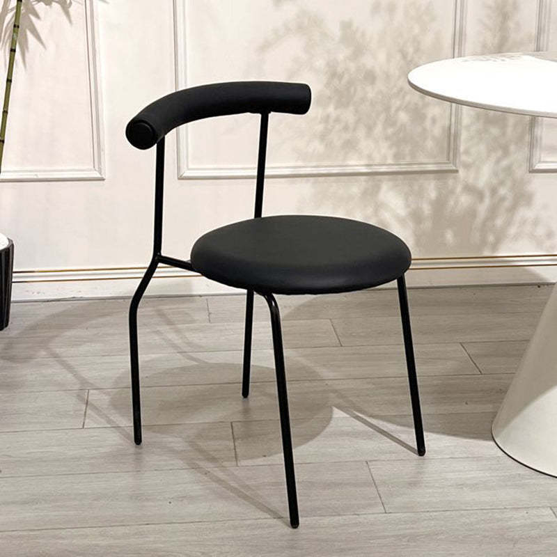 Mid-Century Curve Steel Leather Dining Chair