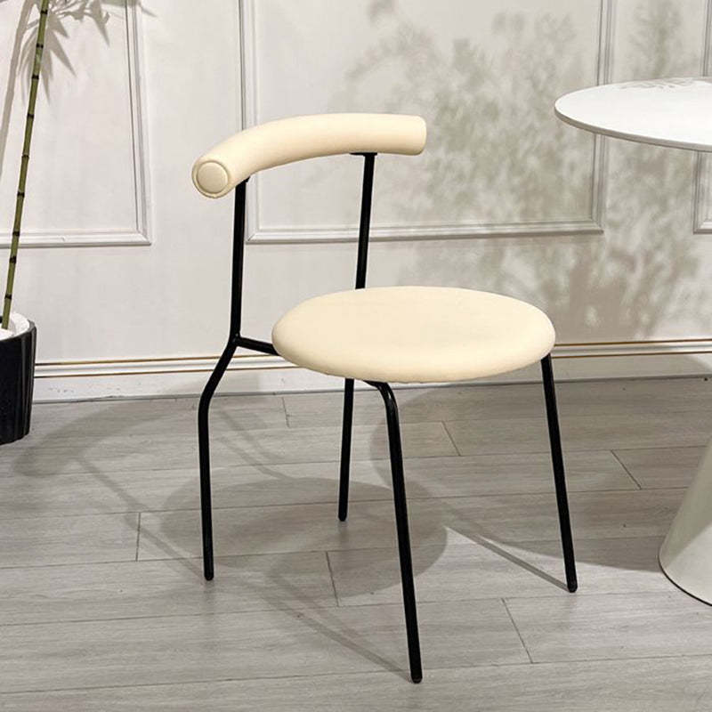 Mid-Century Curve Steel Leather Dining Chair