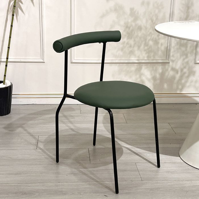 Mid-Century Curve Steel Leather Dining Chair