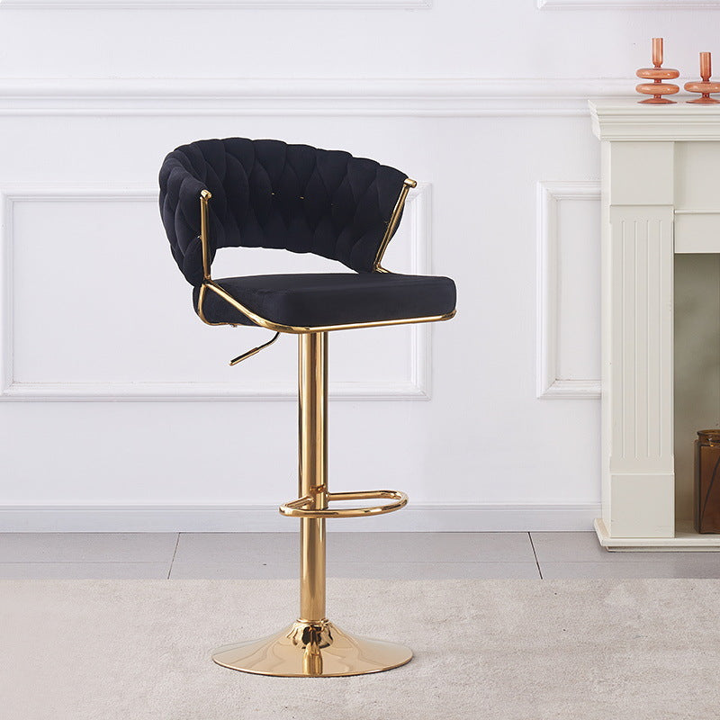 Scandinavian Swivel Liftable Velvet Bar Stool