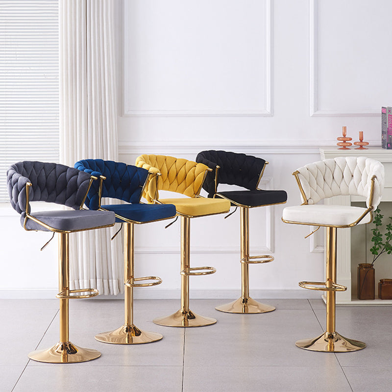 Scandinavian Swivel Liftable Velvet Bar Stool — Gray