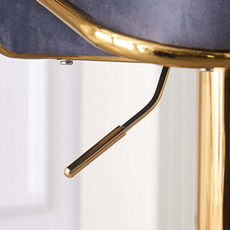 Scandinavian Swivel Liftable Velvet Bar Stool — Yellow